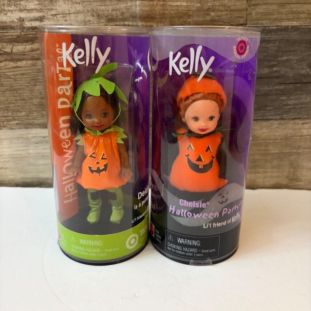 Mattel Kelly Club Halloween Party Dolls Deidre Chelsie Pumpkin 2001, 2002